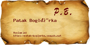 Patak Boglárka névjegykártya