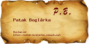 Patak Boglárka névjegykártya